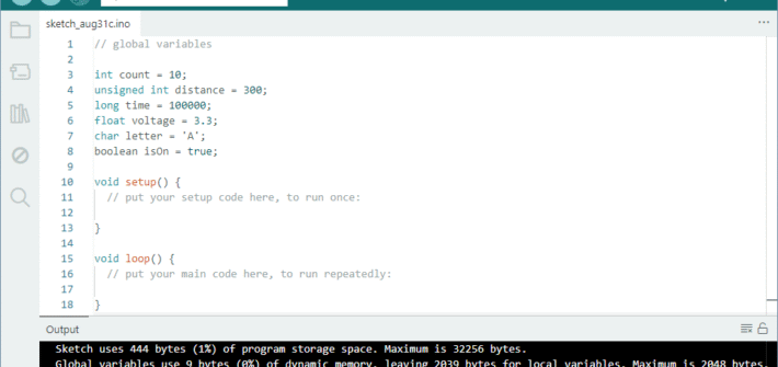 Arduino variable types